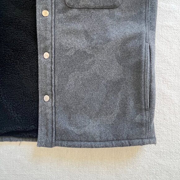 Men's Slate & Stone Gray Camouflage Sherpa Lined Shacket Jacket Size Small - Picture 5 of 7